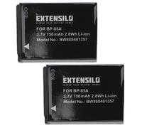 EXTENSILO 2x Batteries remplacement pour Samsung BP-85a, BP85a, EA-BP85a, IA-BP85a pour appareil photo, reflex numérique (750mAh, 3,7V, Li-ion)