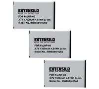 EXTENSILO 3x Batterie compatible avec Aiptek Pocket DV AHD-C100, DV AHD-Z500, DV AHD-Z500 Plus appareil photo, reflex numérique (1300mAh, 3,7V, Li-io