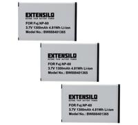 EXTENSILO 3x Batterie compatible avec BenQ DC C50 appareil photo (1300mAh, 3,7V, Li-ion)