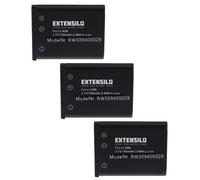 EXTENSILO 3x Batterie compatible avec General Electric Super Slimx XS10, X8, XS-10, SW-12, SW12, Touch one, UW8 appareil photo (700mAh, 3,7V, Li-ion)
