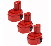 EXTENSILO 3x Batterie compatible avec Makita 6236DWBE, 6233DWBE, 6228DWBE, 6233D, 6228DWE, 6233DWAE outil électrique (3300 mAh, NiMH, 14,4 V)