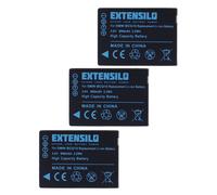 EXTENSILO 3x Batterie compatible avec Panasonic Lumix DMC-3D1, DMC-TZ18, DMC-TZ10, DMC-TZ25, DMC-TZ22, DMC-TZ20 appareil photo (890mAh, 3,6V, Li-ion)
