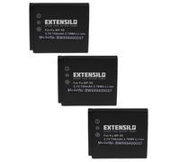 EXTENSILO 3x Batterie compatible avec Pentax Q-S1, Q7, Q, Q10 appareil photo (750mAh, 3,7V, Li-ion)