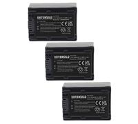 EXTENSILO 3x Batterie compatible avec Sony HDR-TG3E, HDR-TD20VE, HDR-TG5, HDR-TD30, HDR-TD3VE, HDR-TG1 appareil photo (1640mAh, 7,2V, Li-ion)