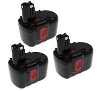 EXTENSILO 3x Batterie remplacement pour Bosch BAT031, BAT240, BAT299, BH-2424, BTP1005 pour outil électrique (3300 mAh, NiMH, 24 V)