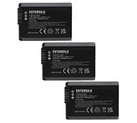 EXTENSILO 3x Batterie remplacement pour Sony NP-FW50 pour appareil photo, reflex numérique (1050mAh, 7,4V, Li-ion)