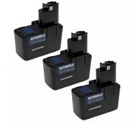 EXTENSILO 3x Batteries compatible avec Bosch AHS 3, AHS 4, AHS A, ASG 52, ATS 12-P, B2300, B2310, B2500 outil électrique (3300 mAh, NiMH, 12 V)
