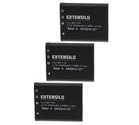 EXTENSILO 3x Batteries compatible avec Casio Exilim Zoom EX-Z2000RD, EX-Z2000SR, EX-Z2000VT appareil photo, reflex numérique (1050mAh, 3,7V, Li-ion)