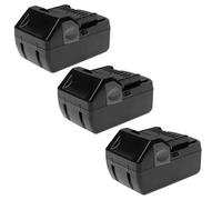 EXTENSILO 3x Batteries compatible avec Hitachi / Hikoki WH 18DSL, WM 18DBL outil électrique, aspirateur (5000 mAh, Li-ion, 18 V)