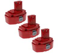 EXTENSILO 3x Batteries compatible avec Makita 6390DWAE, 6936FD, 6936FDWDE, 8390DWAE, 8443D outil électrique (3300 mAh, NiMH, 18 V)