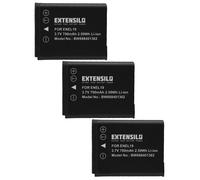 EXTENSILO 3x Batteries compatible avec Nikon Coolpix S100, S2500, S2550, S2600, A100, A300 appareil photo, reflex numérique (700mAh, 3,7V, Li-ion)