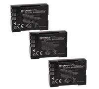 EXTENSILO 3x Batteries compatible avec Olympus E-1, E-3, E-30, E-300, E-330, E-500, E-510 appareil photo, reflex numérique (1600mAh, 7,4V, Li-ion)