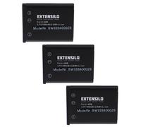 EXTENSILO 3x Batteries compatible avec Olympus Tought TG-310, TG-320 appareil photo, reflex numérique (700mAh, 3,7V, Li-ion)