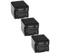EXTENSILO 3x Batteries compatible avec Panasonic HDC-HS100, HDC-HS20, HDC-HS200, HDC-HS300, HDC-DX1 caméra vidéo caméscope (2500mAh, 7,2V, Li-ion)