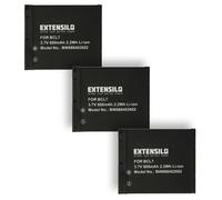 EXTENSILO 3x Batteries compatible avec Panasonic Lumix DMC-F5, DMC-F5K, DMC-F5P, DMC-F5S, DMC-FH10, DMC-FH10K appareil photo (600mAh, 3,7V, Li-ion)