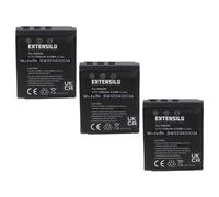 EXTENSILO 3x Batteries compatible avec Rollei Prego 8330, DP8300, DP8330 appareil photo (1250mAh, 3,7V, Li-ion)