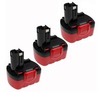 EXTENSILO 3x Batteries remplacement pour Bosch 2 607 335 619, 2 607 335 655, 2 607 335 669, 2 607 335 678 pour outil électrique (3300 mAh, NiMH, 14,4 V)