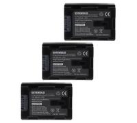 EXTENSILO 3x Batteries remplacement pour JVC BN-VG108, BN-VG108E, BN-VG108U pour appareil photo, reflex numérique (890mAh, 3,6V, Li-ion)