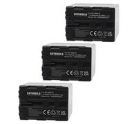 EXTENSILO 3x Batteries remplacement pour Sony NP-FM30, NP-FM50, NP-FM70, NP-FM55H pour appareil photo, reflex numérique (4800mAh, 7,2V, Li-ion)