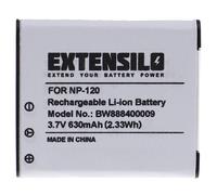 EXTENSILO Batterie compatible avec Casio Exilim EX-S200, EX-S200BE, EX-S200BK, EX-S200EO appareil photo, reflex numérique (630mAh, 3,7V, Li-ion)
