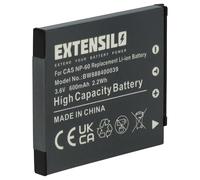 EXTENSILO Batterie Compatible avec Casio Exilim EX-Z21, EX-Z20, EX-Z22, EX-FS10, EX-S10, EX-Z25, EX-S12, EX-Z19 Appareil Photo (600mAh, 3,7V, Li-ION)
