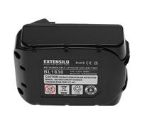 EXTENSILO Batterie compatible avec Makita BTW450ZX1, BUB182, BUB182F, BUB182Z, BTW451 outil électrique (5000 mAh, Li-ion, 18 V)
