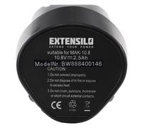 EXTENSILO Batterie compatible avec Makita MU01Z, SH01, SH01W, SH01Z, RJ01, RJ01W outil électrique (2500 mAh, Li-ion, 10,8 V)
