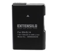 EXTENSILO Batterie compatible avec Nikon D5200, D5300, D5100 DSLR appareil photo, reflex numérique (1100mAh, 7,4V, Li-ion) avec puce d'information