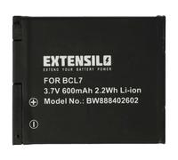 EXTENSILO Batterie compatible avec Panasonic Lumix DMC-F5, DMC-F5K, DMC-F5P, DMC-F5S, DMC-FH10, DMC-FH10K appareil photo (600mAh, 3,7V, Li-ion)