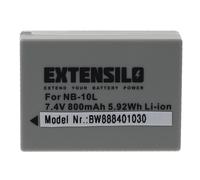 EXTENSILO Batterie remplacement pour Canon NB-10L pour appareil photo, reflex numérique (800mAh, 7,4V, Li-ion)