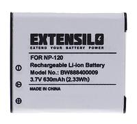 EXTENSILO Batterie Remplacement pour Casio NP-120, NP-120DBA pour Appareil Photo, Reflex numérique (630mAh, 3,7V, Li-ION)