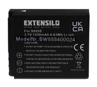 EXTENSILO Batterie remplacement pour Ricoh DB-60 pour appareil photo, reflex numérique (1250mAh, 3,7V, Li-ion)