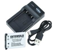 EXTENSILO Kit d'accessoires de recharge compatible avec Casio Exilim EX-Z20| EX-Z1, EX-Z270, EX-Z16, EX-Z2