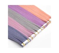 Extension a Clip Cheveux 10 pièces/paquet ruban adhésif Invisible dans les Extensions de cheveux ruban coloré synthétique dans l'extension de cheveux rose violet bleu cheveux colorés Hair Extensions(P