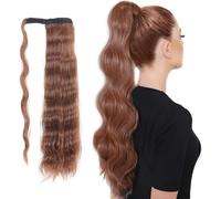 Extension a Clip Cheveux Extension Cheveux Bouclés Postiche Cheveux Extension Longue Queue De Cheval Cheveux Wrap Around Ponytail Synthétiques Naturel Noir 60cm