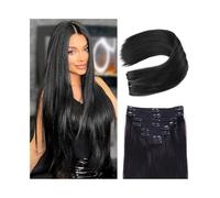 Extension a Clip Cheveux Extensions de cheveux à clipser 8 pièces Extensions de cheveux humains brésiliens Remy tête complète 10 "-26" cheveux raides naturels double trame Extensions à clipser sans co