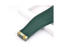 Extension a Clip Cheveux Extensions de cheveux synthétiques à bande adhésive, mini bandes adhésives invisibles colorées for cheveux raides, 10 pièces/paquet Hair Extensions(Dark Green)