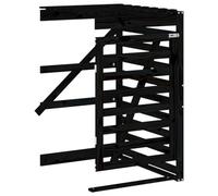 Extension Abri Poubelle Bois Pin Massif Noir | Pour 2-4 Poubelles, Porte avec Verrou, Design Ventilé, Roulettes Incluses, Usage Extérieur