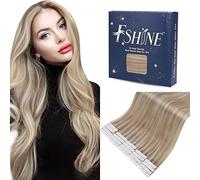 Extension Adhesif Cheveux Naturel 12 Pouces 30g 20pcs Blond Cendré Mèches Blond Bleach Bande Adhesive Extension Invisible Extension Cheveux Naturel Remy Tape Hair Extensions Couleur 18P613