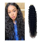Extension Adhesive Cheveux Bande bouclée noire naturelle dans les extensions de cheveux humains Jerry bande de cheveux bouclés vague profonde dans les extensions Extension de cheveux de trame de peau