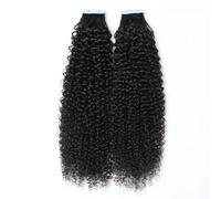 Extension Adhesive Cheveux Bande ins Extensions de cheveux humains bande bouclée dans les Extensions de cheveux Remy cheveux # 1B Nature noir vraie vague bouclés Extensions de cheveux humains Tape In