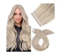 Extension Adhesive Cheveux Extensions à ruban blond cendré Extensions de cheveux à ruban adhésif Cheveux humains Faits saillants Blond cendré avec blond décoloré Extensions de cheveux humains à ruban