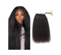 Extension Adhesive Cheveux Extensions de cheveux humains à bande adhésive for femmes noires, cheveux Remy noirs naturels crépus lisses invisibles, extensions de cheveux 20 pièces 50 g Extensions de Ch