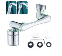 Extension aérateur brise-jet robinet One pièces d'extension multifonctionnelle pivotante à 1440 degrés, 2 modes d'eau réglable, appliquent aux robinets filetés M20 M22 M24 pour cuisine et salle de