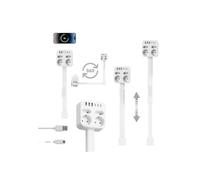 Extension avec 2 Prises CA et Deux Ports USB (USB-A/USB-C), multiprise Extensible, Prise rotative à 180° for cachées derrière Les Meubles(Square)
