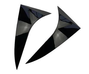 Extension becquet arrière Becquet De Vitre Arrière Voiture Noir Brillant 2X Garniture Couverture Décoration D'aile Latérale pour Ford pour Focus pour Hayon 2014 - 2018