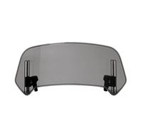 Extension Bulle Moto pour Honda Trail 125 2021-2024, Extension de Pare-Brise de Moto Spoiler, Déflecteur de Pare-Brise Réglable à Clipser Pare-Brise Modifié,Large-Grey