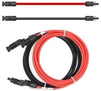 Extension Cable 6 mm² with Solar Connector 2x7 m-PV Cable H1Z2Z2-K on Both Sides Red/Black-Photovoltaic Plug-for Installation-Made in Germany