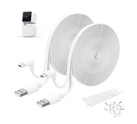 Extension Cable for WYZE Cam Pan V3 4.5M 2Pack,Micro USB 90 Degree L-Shaped Flat Long Power Cord,White Right Angle Charging Cable for WYZE Cam Pan V3 Outdoor Camera