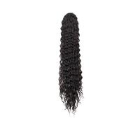 Extension capillaire queue de cheval bou 24 pouces, postiche noire à Clip avec cordon serrage synthétique, longue for femmes(2_24INCHES)